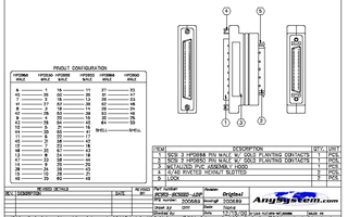 SCSI III 68 Pin to SCSI II DB50 Adapter, PT# SCSI3-SCSI2D-ADP
