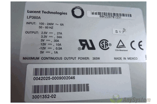 Sun / X9683A / 300-1352 / Lucent 360 Watt Power Supply for Sun E250  -- Sun Parts
