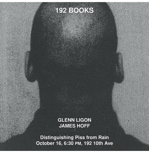 192 Books presents Glenn Ligon and James Hoff on 'Distinguishing Piss from Rain'
