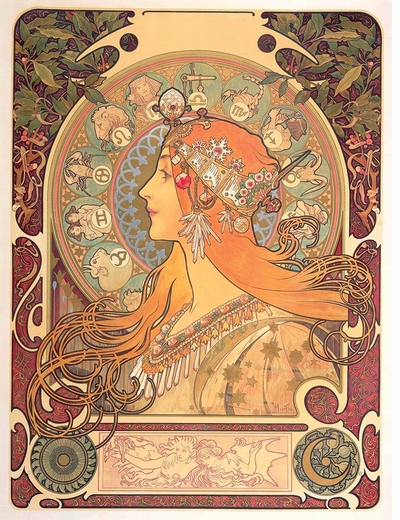 A visual language meant to express beauty in 'Alphonse Mucha'