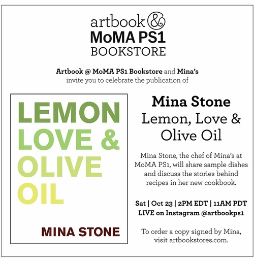 Artbook @ MoMA PS1 Bookstore presents Mina Stone discussing and signing her new cookbook