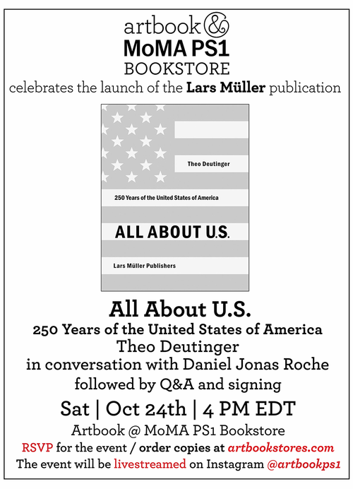 Artbook @ MoMA PS1 Bookstore presents Theo Deutinger and Daniel Jonas Roche launching 'All About U.S.' 