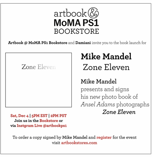 Artbook @ MoMA PS1 & Damiani Books present Mike Mandel speaking and signing 'Zone Eleven'