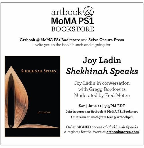 Artbook @ MoMA PS1 presents the launch of  Joy Ladin's 'Shekhinah Speaks'