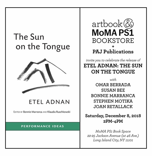Bonnie Marranca, Omar Berrada, Susan Bee, Stephen Motika, and Joan Retallack celebrate 'Etel Adnan: The Sun on the Tongue' at MoMA PS1 Book Space