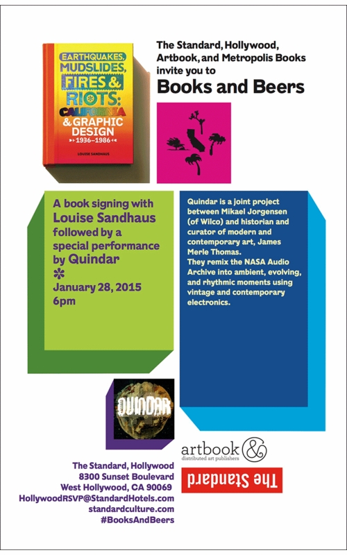 BOOKS AND BEERS: Join Louise Sandhaus & Quindar at The Standard, Hollywood