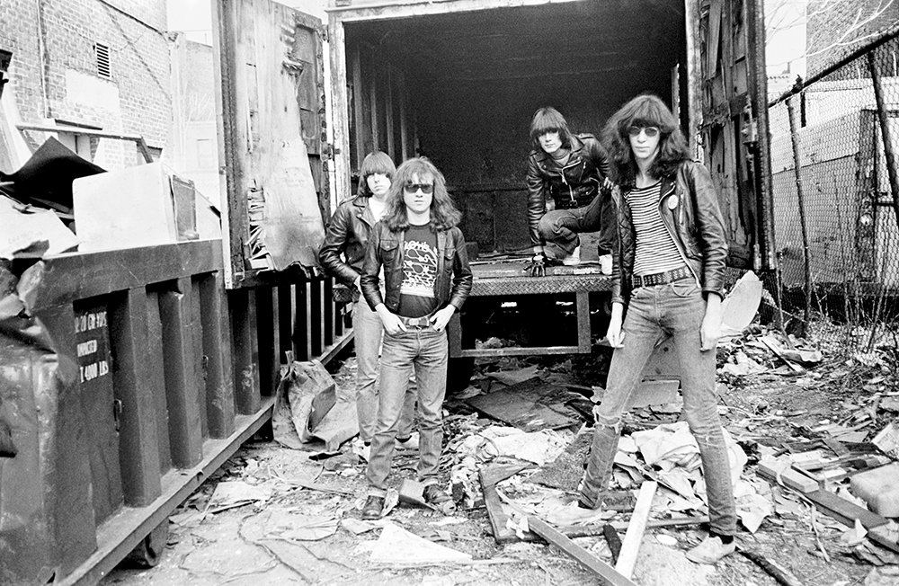 The Ramones in the alley behind CBGB