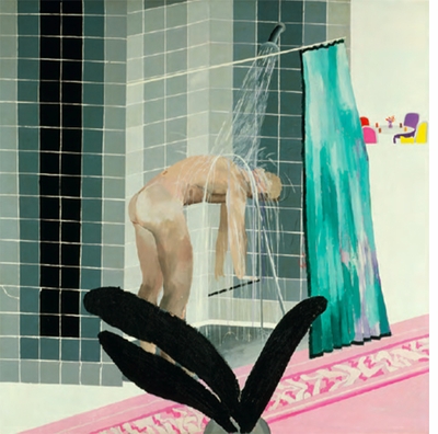 David Hockney, "Man in Shower in Beverly HIlls" (1964)