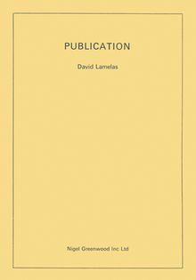 David Lamelas: Publication