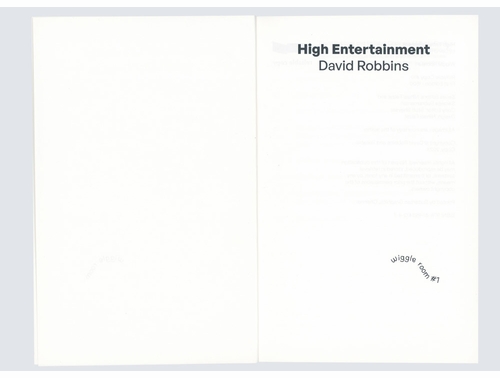 David Robbins talks to Andrew Swant about 'High Entertainment'
