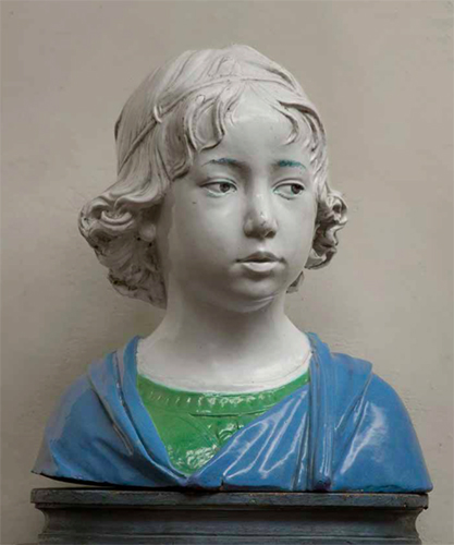 "Bust of a Boy" (1475) by Andrea della Robbia is reproduced from