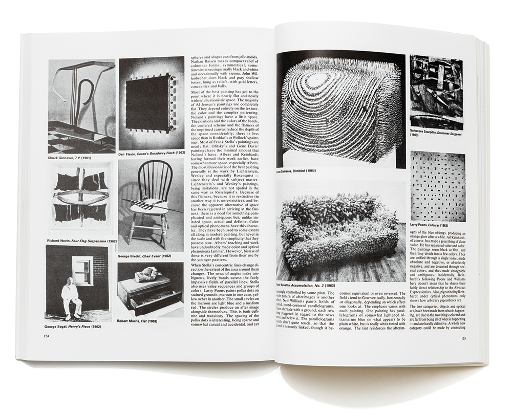 Spread from "Donald Judd: Complete Writings 19591975:
Gallery Reviews, Book Reviews, Articles, Letters to the Editor, Reports, Statements, Complaints" published by the Judd Foundation and distributed by ARTBOOK | D.A.P. Image  Judd Foundation.