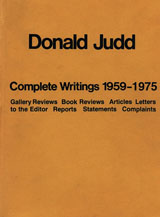 Donald Judd The Complete Writings 1959-1975 ARTBOOK | D.A.P. 2005