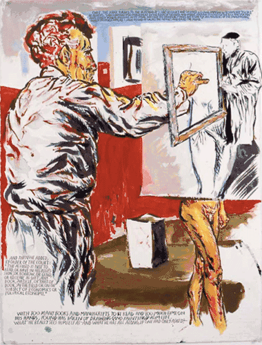 "No title (Once the judge)" (2006) by Raymond Pettibon is reproduced from