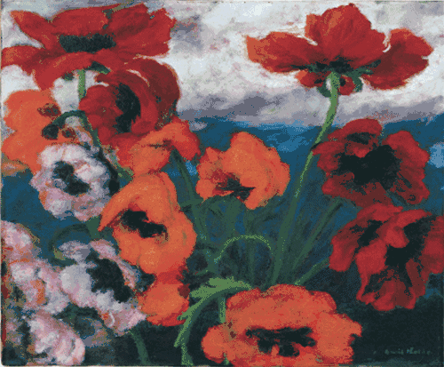 "Large Poppies (Red, Red, Red)" (1942) is reproduced from