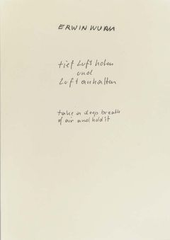 Erwin Wurm: Take a Deep Breath of Air and Hold It