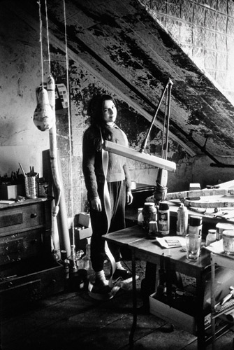 Featured image, of Eva Hesse in her 134 Bowery studio, circa 1966 (originally published in Lucy R. Lippard