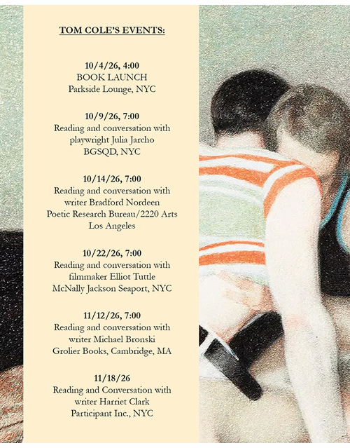 Fall book events for Tom Cole's 'Chimes: A Monologue'