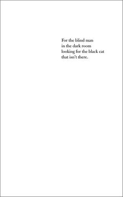 For The Blind Man In The Dark Room Looking For The Black Cat That Isn't There