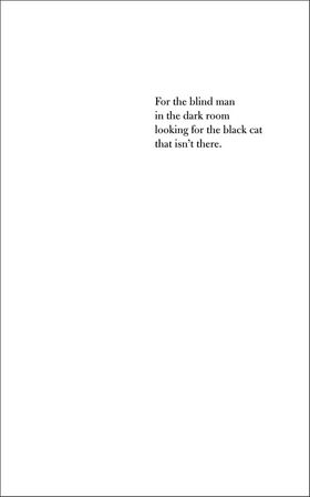 For The Blind Man In The Dark Room Looking For The Black Cat That Isn't There