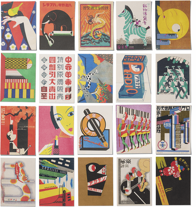 1920s Japanese graphic design in a playful boxed postcard set 
