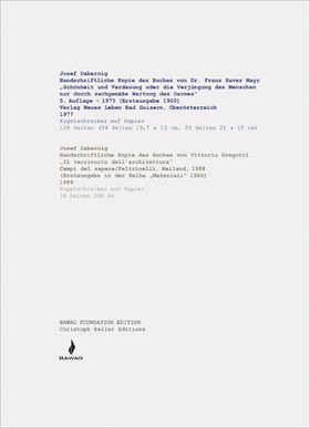 Josef Dabernig: Handwritten Copies