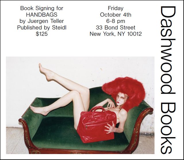 Juergen Teller signing 'Handbags' at Dashwood