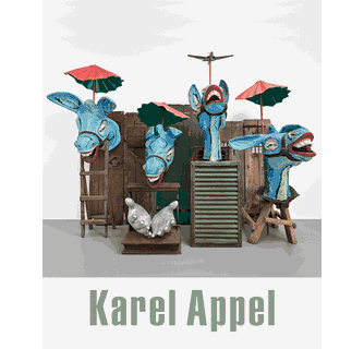 Karel Appel、Nu bleu、希少画集画、新品額装付