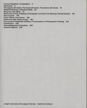 Katherine Hubbard: a slight cast down at the edges of the lips