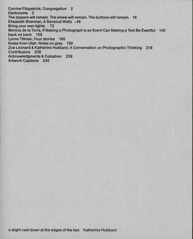 Katherine Hubbard: a slight cast down at the edges of the lips