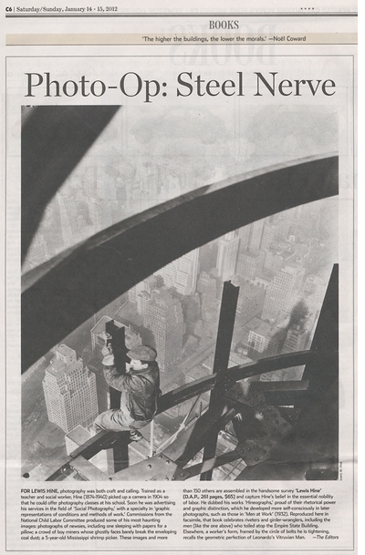 Lewis Hine Reviewed in the Wall Street Journal