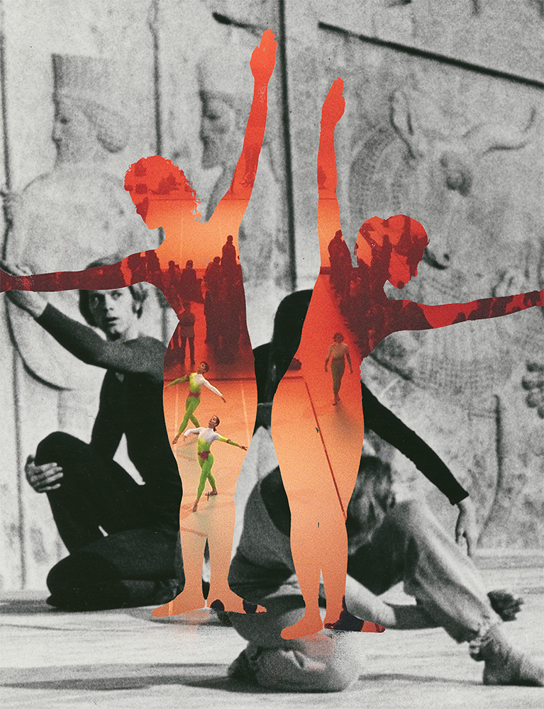 Composite image: Merce Cunningham Dance Company performing 