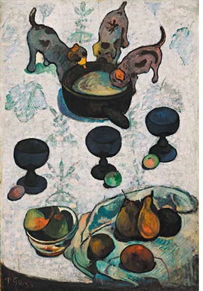 Monet, Gauguin, Van Gogh  Japanese Inspirations: Paul Gauguin, "Still Life with Three Puppies" 