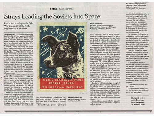 NY Times: Soviet Space Dogs Tells the Story of Canine Cosmonauts