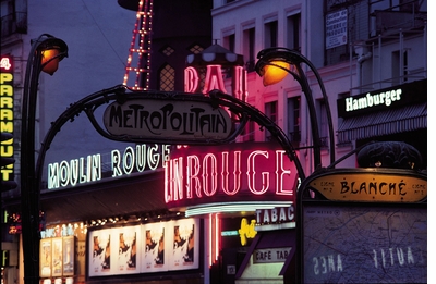 Paris Metro Photo: The Moulin Rouge By Night