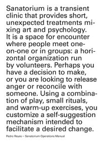 Pedro Reyes: Sanatorium Operations Manual