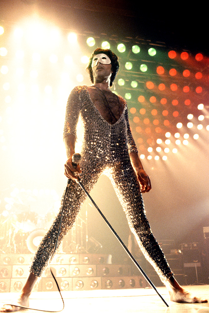 Freddie Mercury photographed by Neal Preston on the Jazz Tour, North America, 1978, from