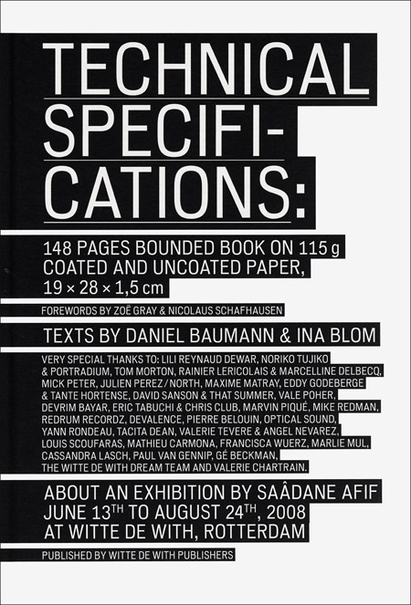 Saâdane Afif: Technical Specifications - ARTBOOK|D.A.P.