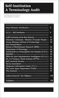 Self-Institution: Terminology Audit