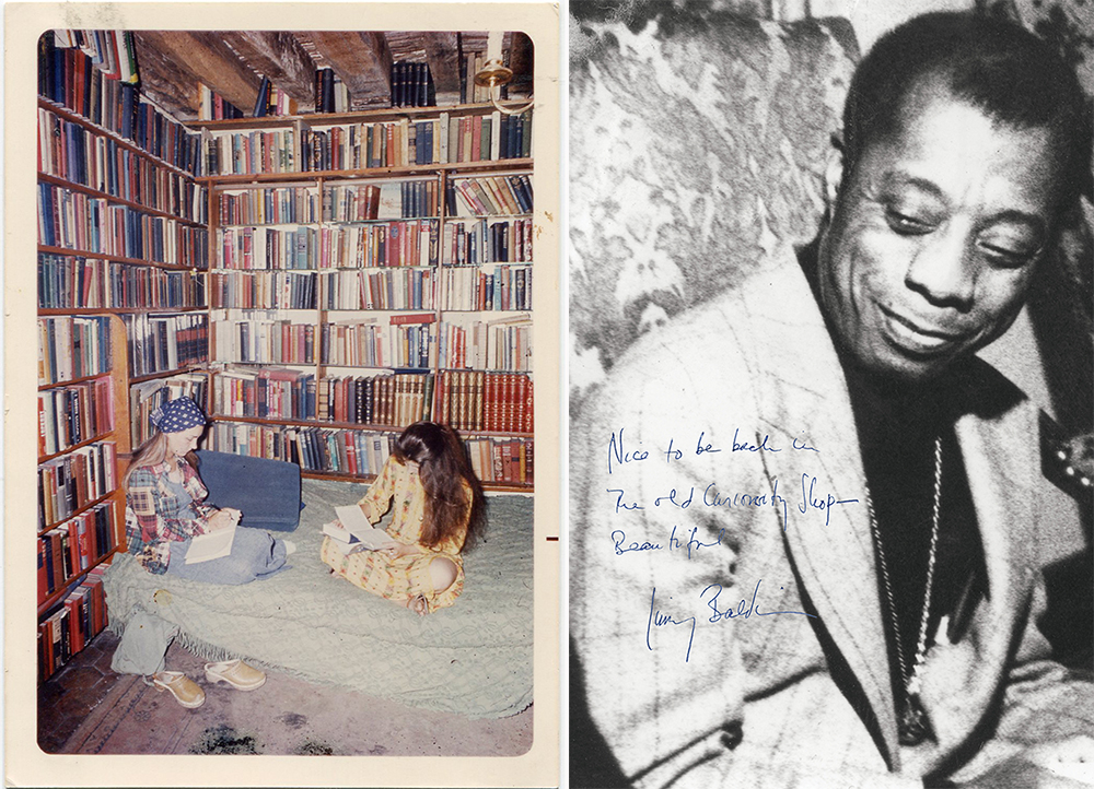 Reading in the library of Shakespeare and Company, Paris, where benches double as beds at night. From "Shakespeare and Company, Paris: A History of the Rag & Bone Shop of the Heart."