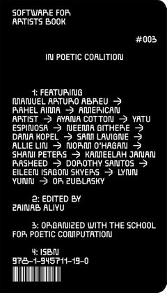 Software for Artists Book: School(s) for Poetic Computation