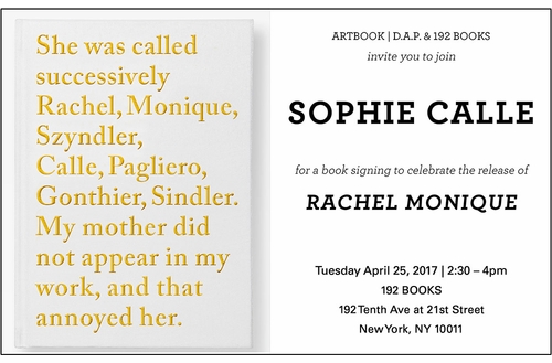 Sophie Calle Signing at 192 Books