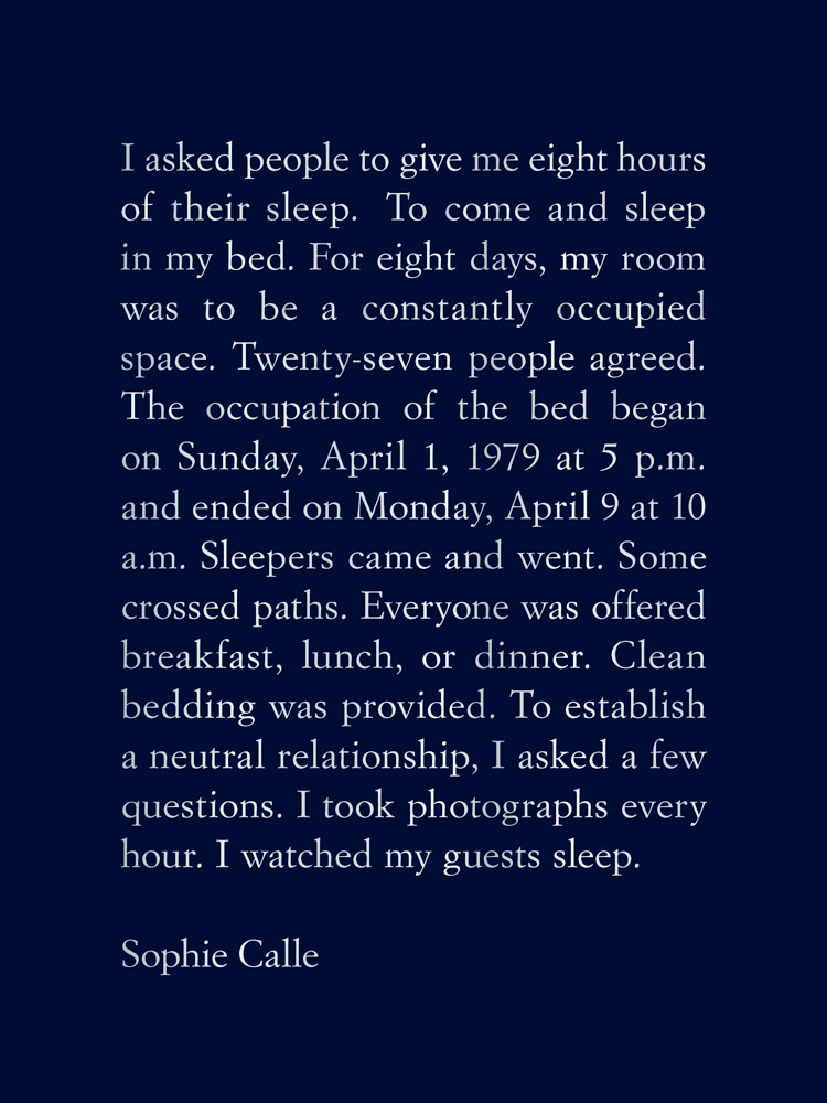 Sophie Calle The Sleepers ARTBOOK | D.A.P. 2024 Catalog