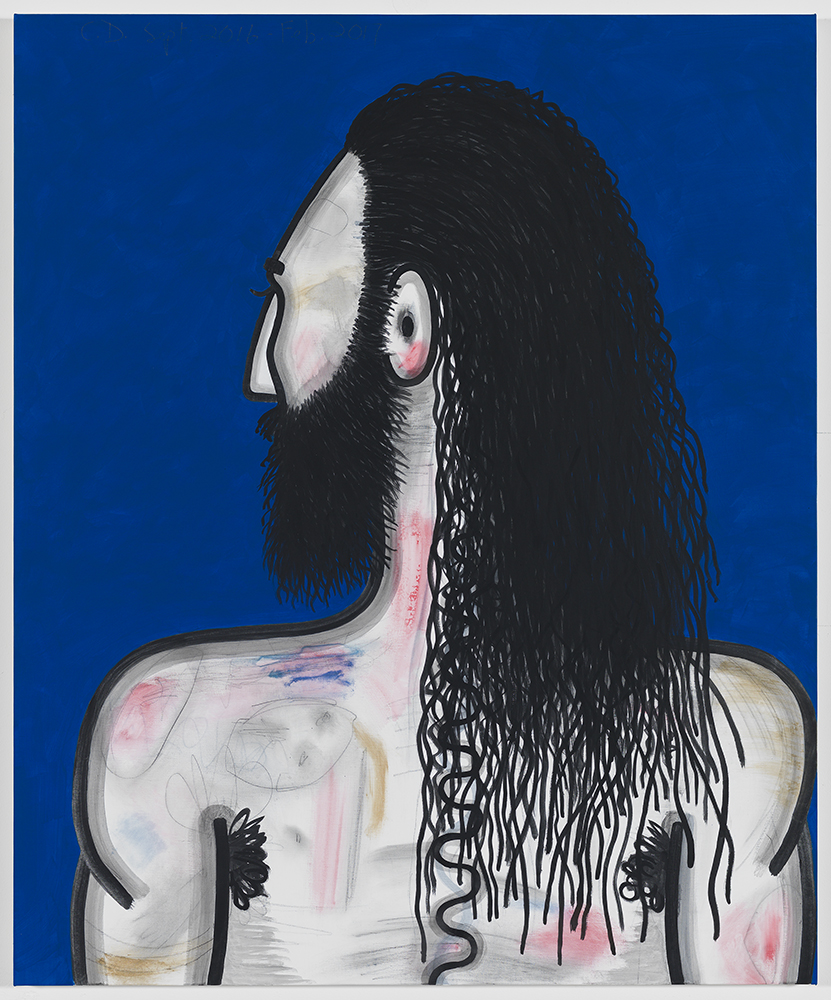 "Wrestler (3)" (2016-17) is reproduced from "Carroll Dunham: Wrestlers," published by Blum & Poe and distributed by ARTBOOK | D.A.P.