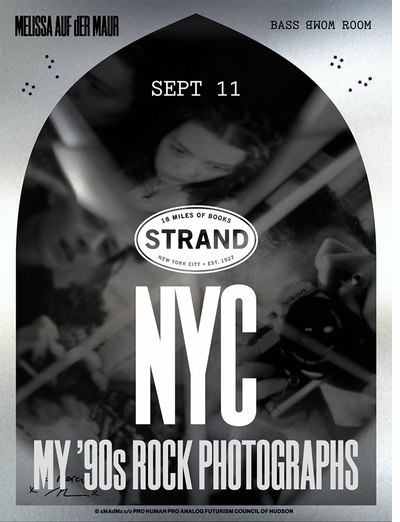 The Strand presents the NYC launch of 'Melissa Auf der Maur: My '90s Rock Photographs'