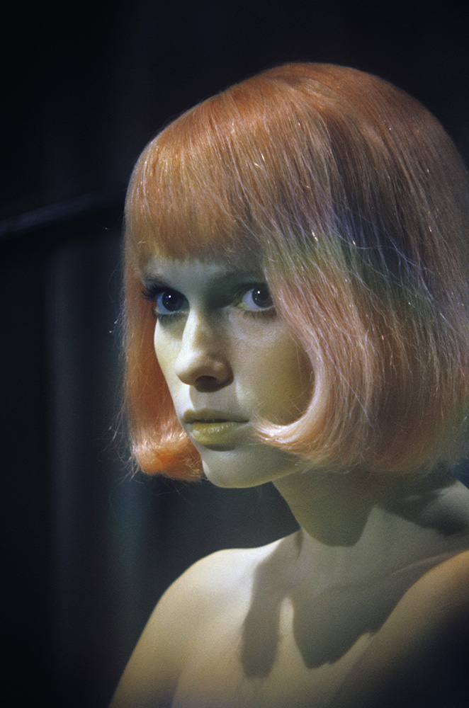 Mia Farrow, photographed by Bob Willoughby on the set of "Rosemary