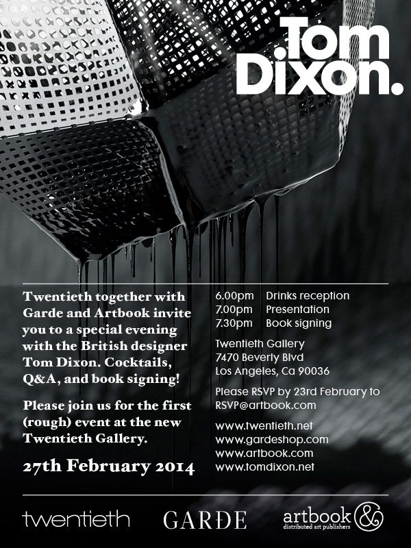 Tom Dixon Presentation & Booksigning February 27 at Twentieth