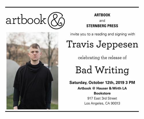 Travis Jeppesen reading and signing 'Bad Writing' at Artbook at Hauser & Wirth Bookstore, Los Angeles