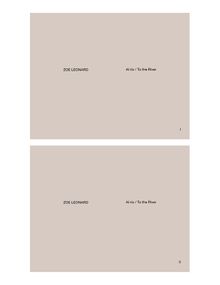 Zoe Leonard: Al ro / To the River