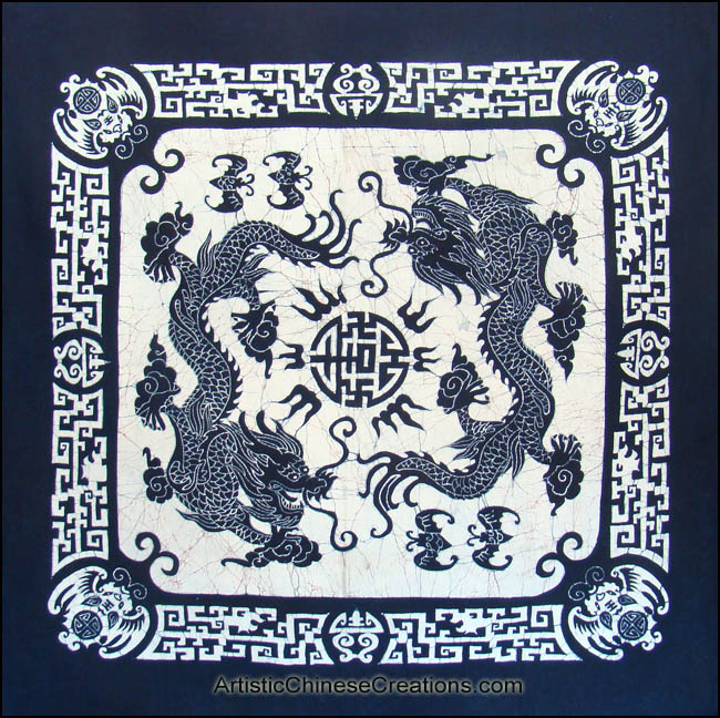 Batik Wall Hangings Medium, Dragon Wall Hangings, Oriental Wall